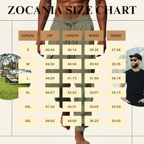 Mens Linen Pants Casual Vacation Lightweight Pants Drawstring Yoga Summer Fall Cargo Trousers with Pockets2