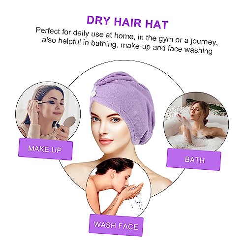 Balacoo 3 Pçs Toalha De Banho Envoltório De Cabelo Cabelo Longo Chapéu Seco Envolto Touca De Banho T