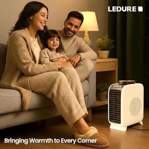 Image of LEDURE 2000W Velar Turbonite Fan Room Heater with Overheat Protection & Turbo Fan Blower | Dual Heat Settings & Adjustable Thermostat | Indoor Outdoor Electric Room Heater | 1 Year Warranty