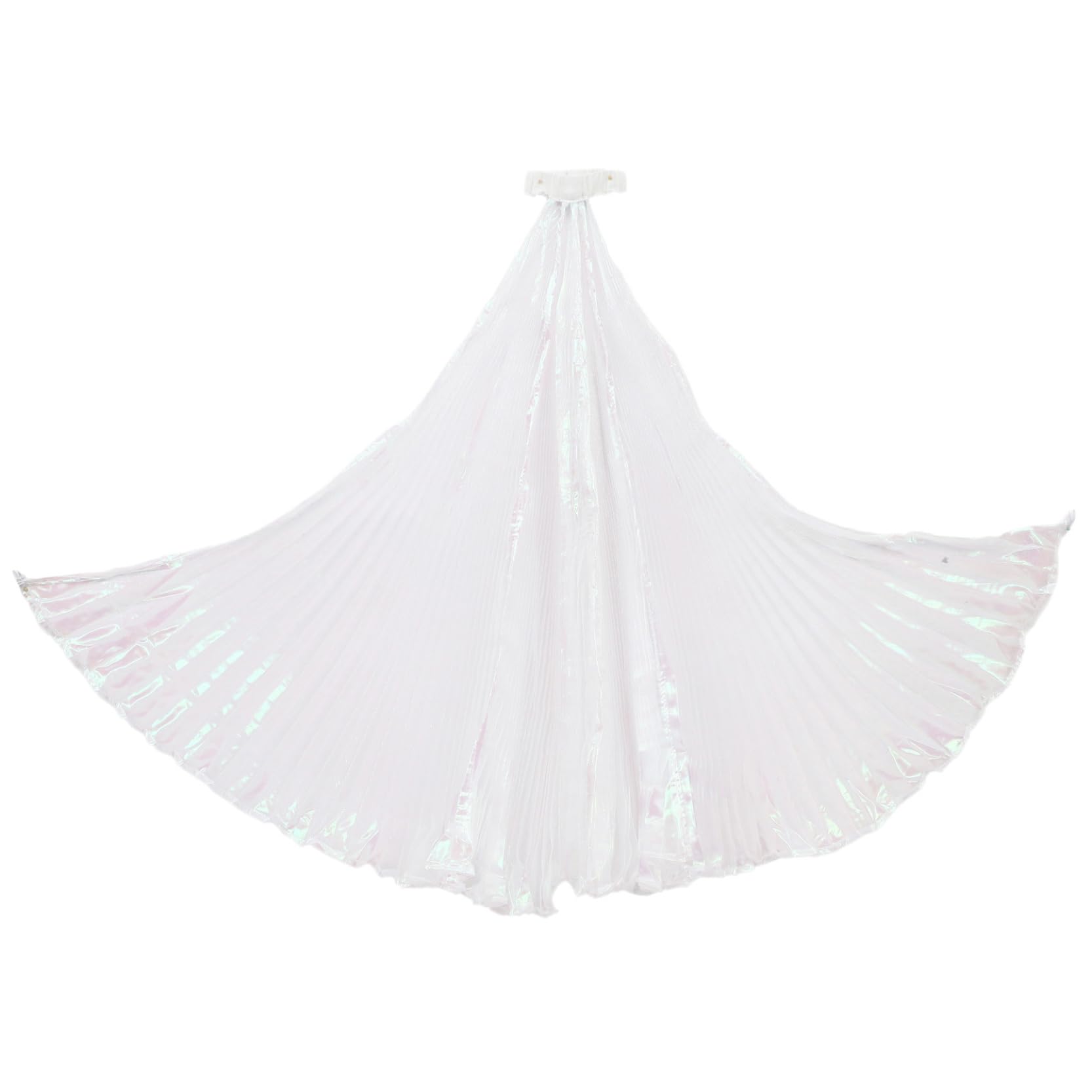 JIZYO Pleated Belly Dance Carnival Costumes Butterfly Wings Cape For Carnival Stage Performance White 75cm