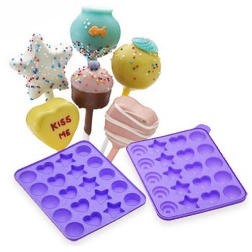 NY Cake Assorted Shapes Silicone Cake Pop Mold (Color may Vary)