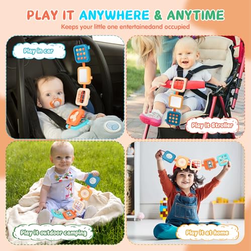 Image of Busy Board for 1 Year Old, Travel Toys for Toddler 1-3 on Plane Car, Montessori Busy Board Busy Cube, Toys for 1 Year Old Boy Girl, Stocking Stuffers for Toddler (Blue)