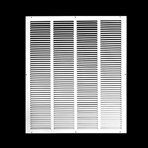 22  X 26  [Duct Opening Measurements] Heavy Duty Steel Return Air Grille | HVAC Vent Cover Grill for Sidewall and Ceiling, White | Outer Dimensions: 23.75 W X 27.75 H for 22x26 Duct Opening