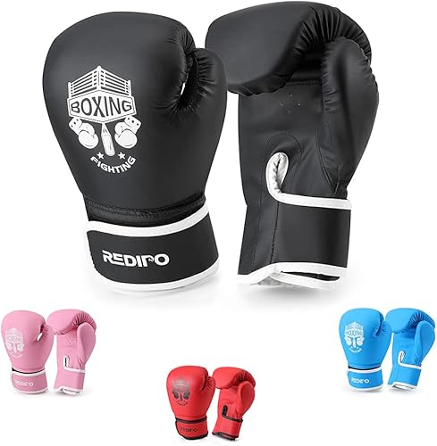 Guantes de boxeo Redipo para niños, niñas y adolescentes de 3 a 12 años, guantes de entrenamiento para Thai y Kickboxing