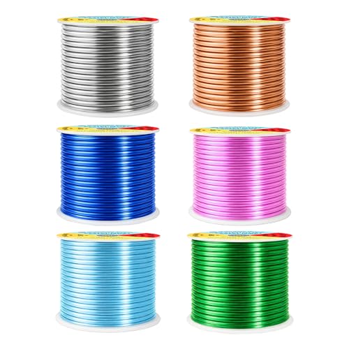 Image of Mandala Crafts 10 GA Pink Green Blue Assorted Anodized Aluminum Craft Wire | 120 FT, Colored, Flexible, Bendable for Bonsai Armature Sculpting Wire Wrapping Jewelry Making, Weather & Tarnish Resistant