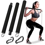 Portable Steel Resistance Bar for Bands - Adjustable from 38" to 26" - Dual Cable Machine Attachment for Working Out - Image 2