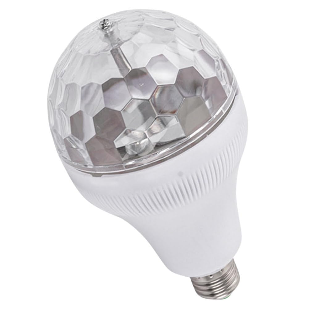 Gadpiparty RGB Disco Light Bulb Base Rotating Led Strobe Lamp for Parties Light Patterns for Birthdays Weddings Home Gatherings and Festivals