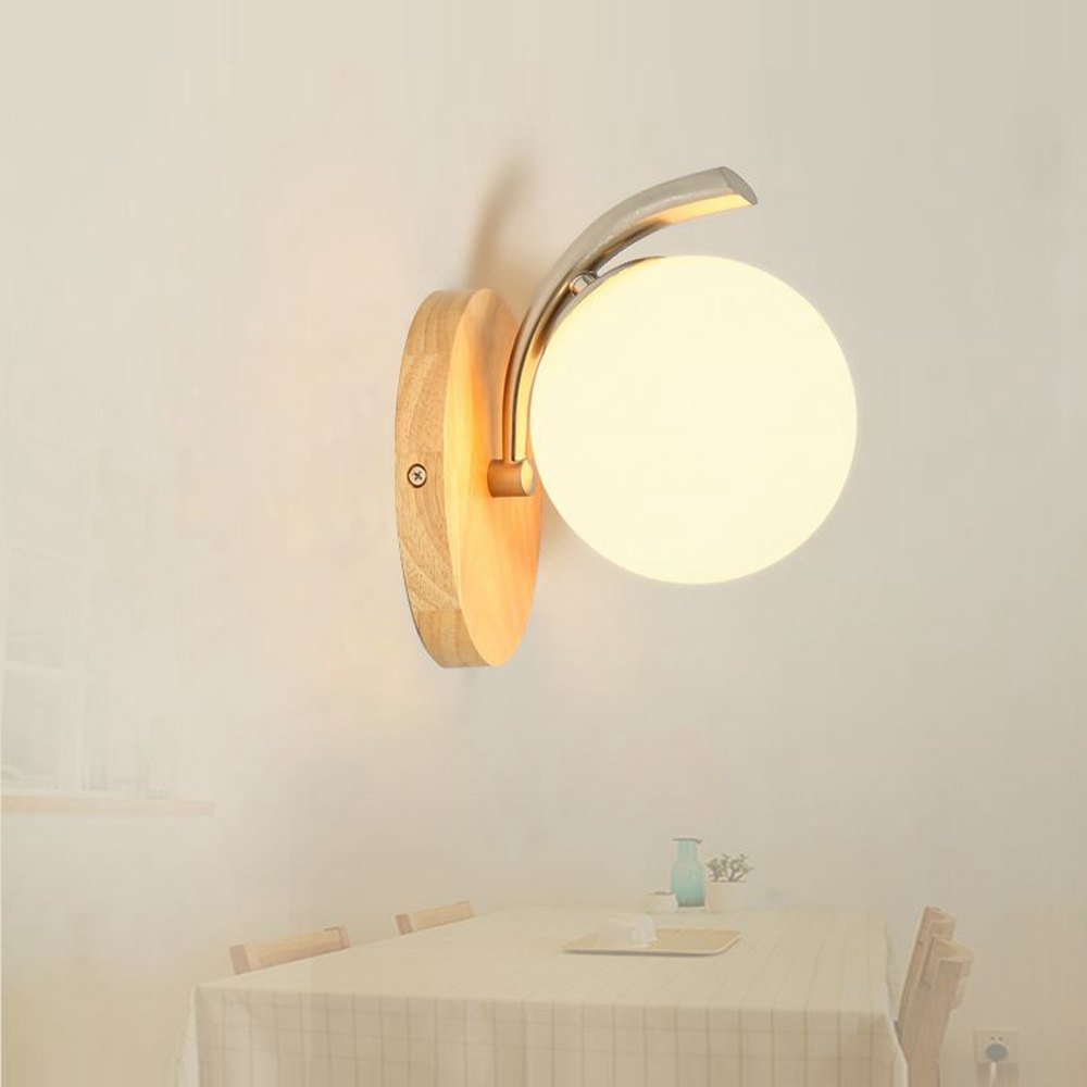 Cinese ovale base in legno, lampada da parete per camera da letto, camera da letto, specchio da parete anteriore, cabinet, illuminazione da parete (una testa)