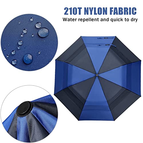 Image of G4Free 62 inch Portable Golf Umbrella Automatic Open Large Oversize Vented Double Canopy Windproof Waterproof Sport Umbrellas | Windproof Heavy Duty Umbrella, Automatic Open, Sport Umbrella, Durable, Waterproof Stick Umbrella, for Rain, for 2 People