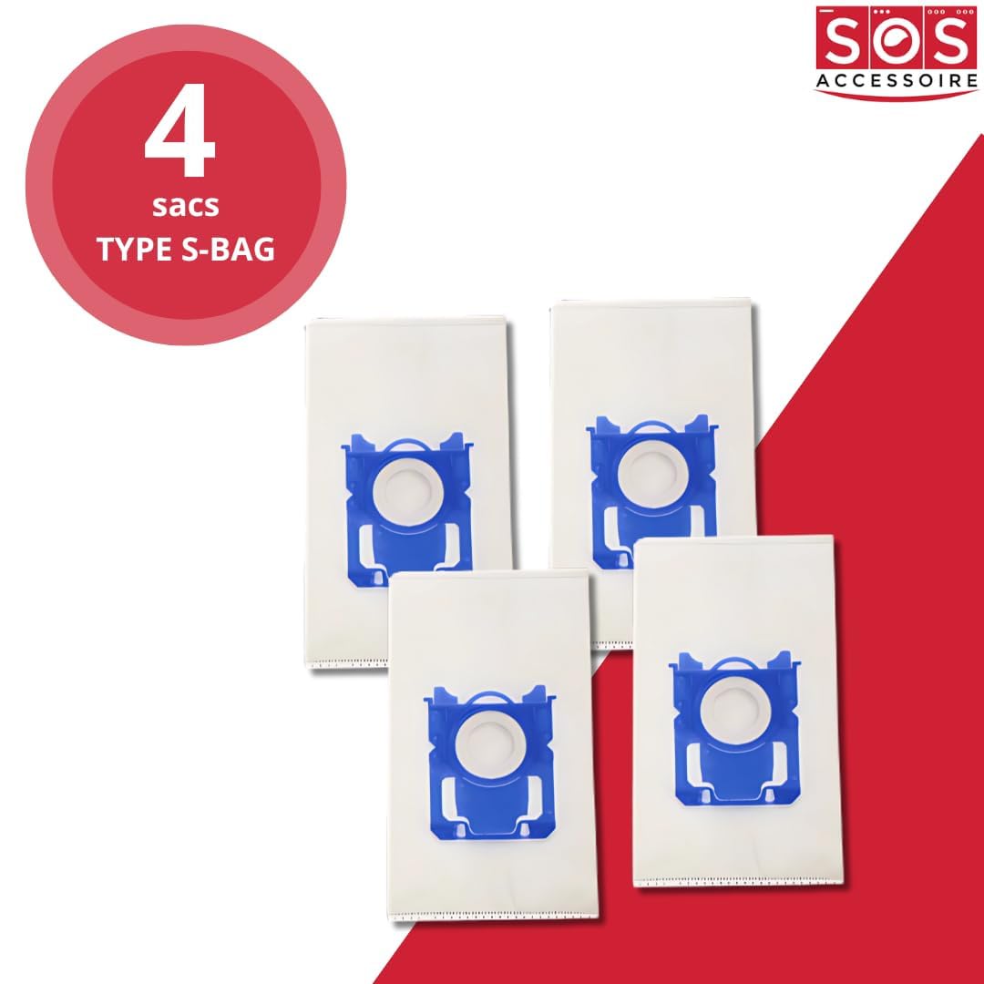 SOS Accessoire Lot de 8 boîtes de 4 sacs TYPE S-BAG pour Aspirateur ELECTROLUX 9001684589