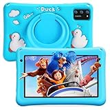 BISAIKASOW Kids Tablet 7 inch, Android 13, 8GB RAM 64GB ROM Expandable, Octa-Core, 5800mAh Battery, Parental Control, WiFi, Dual Camera, Preloaded Educational Apps, with Drop-Proof Case (Blue)