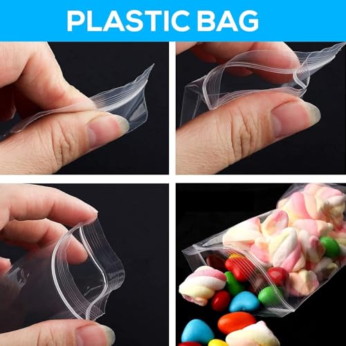 Image of Zip Lock Clear Plastic Storage Bags 7 x 10 Inches Resealable Transparent Pouches Leak Proof Press Seal Bags for Kitchen Storage Jewellery Packaging 100 Pack
