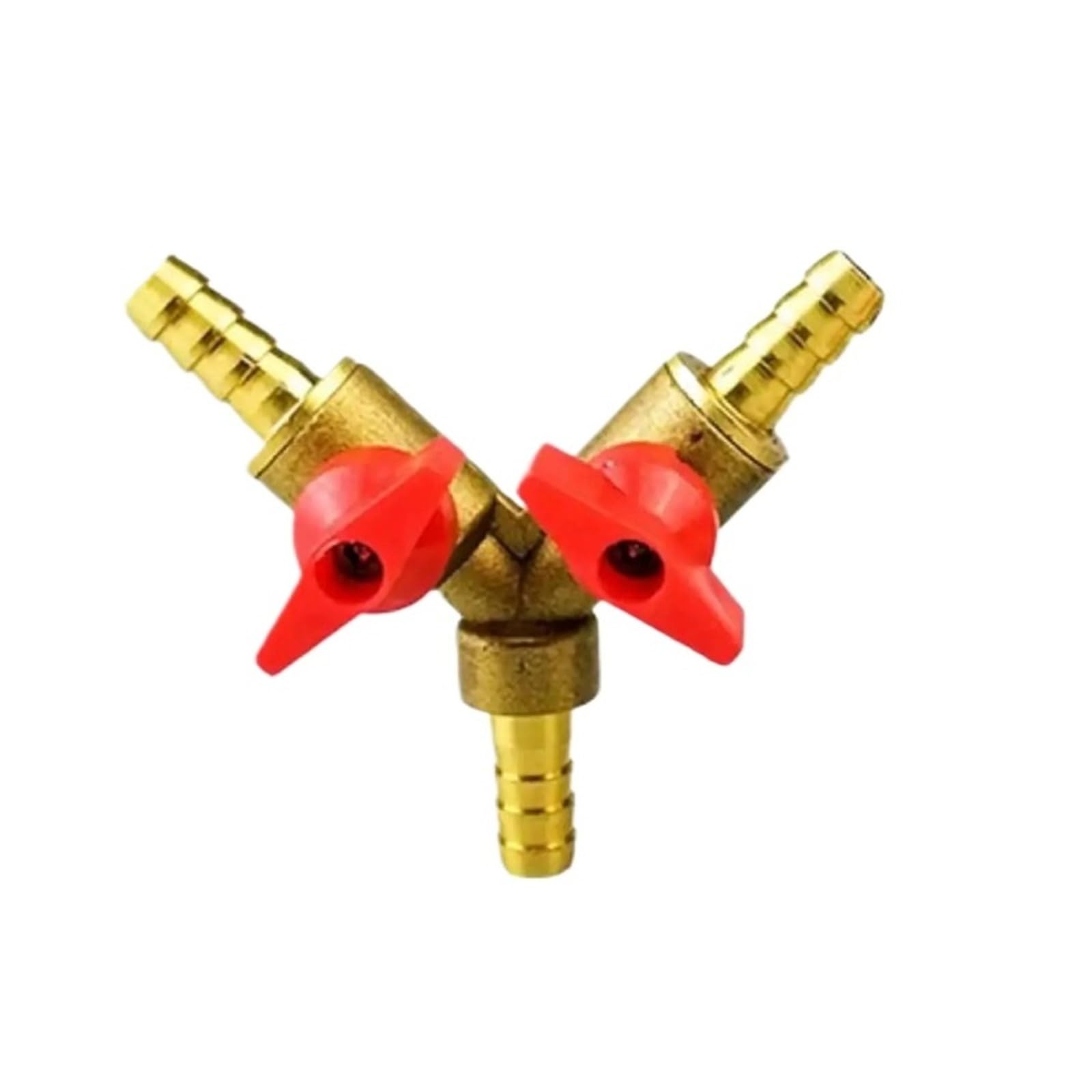 Vmvud 10Mm 6Mm 8Mm Barbed Y Type Equal Hose Barb Tee Brass Coal Liquid Gas Ball Valve Plumbing With Plastic Handle(10Mm)