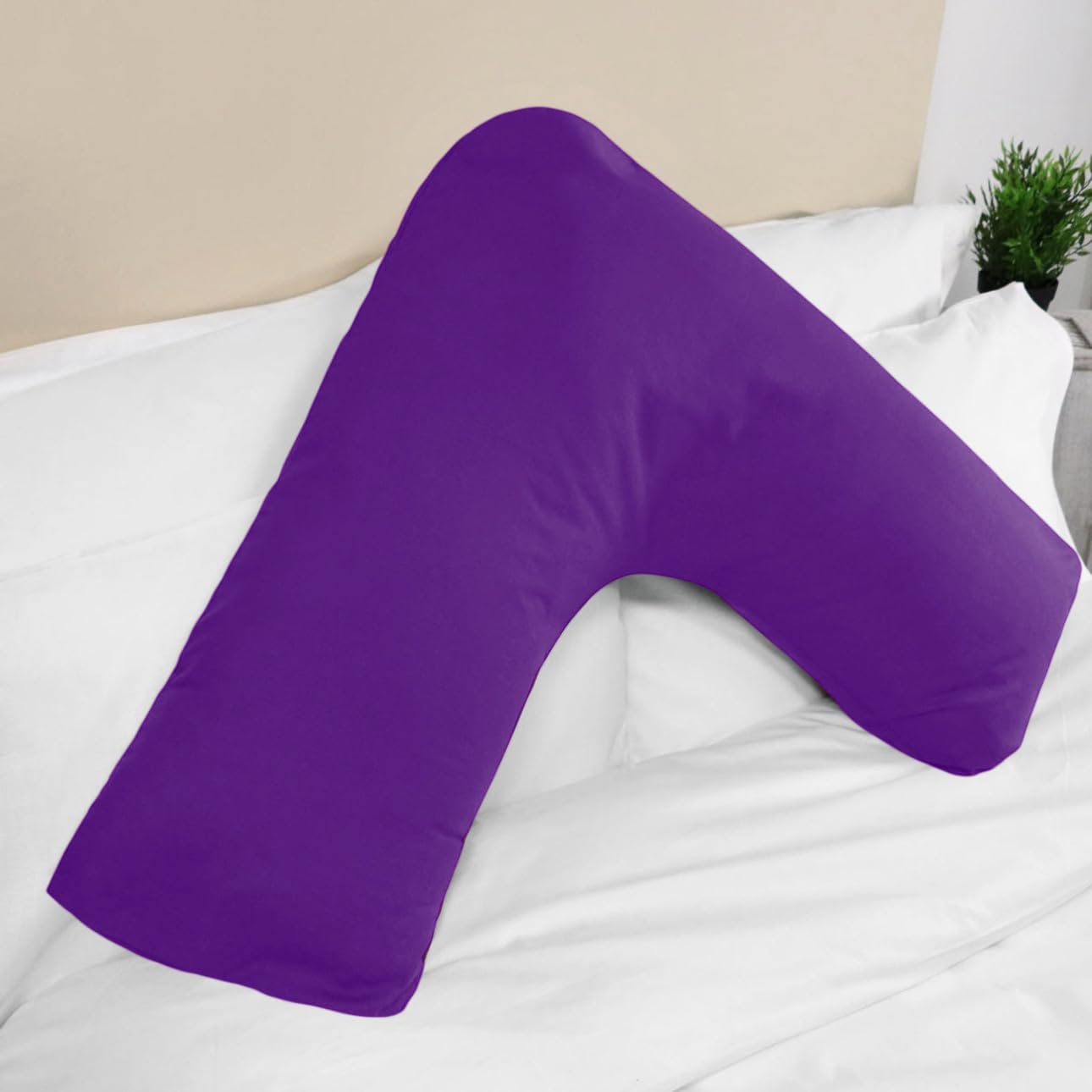 vingardium leviosa VL V Pillow with Pillowcase – Orthopedic V Shaped Pillows for Adults, Triangle Pillow for Neck, Back & Maternity Support (purple, pillow case only)