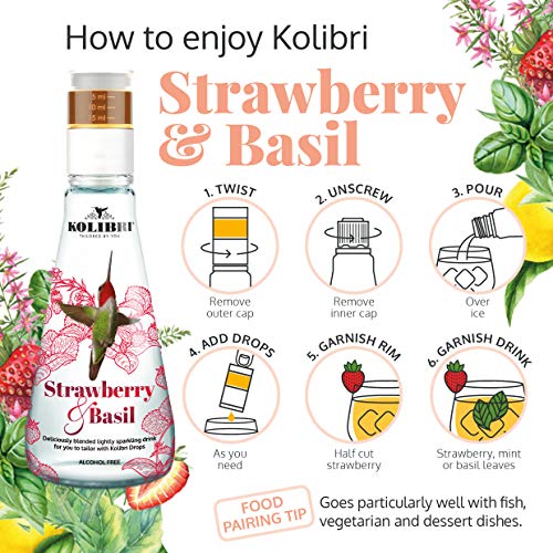 Naturally Flavored Sparkling Water by Kolibri - for Non Alcoholic Drinks and Cocktail Mixers with Low Glycemic Agave Syrup - Botanical Bubbly, Fizzy Natural Spring Tonic Water for Mocktails (6 Pack)