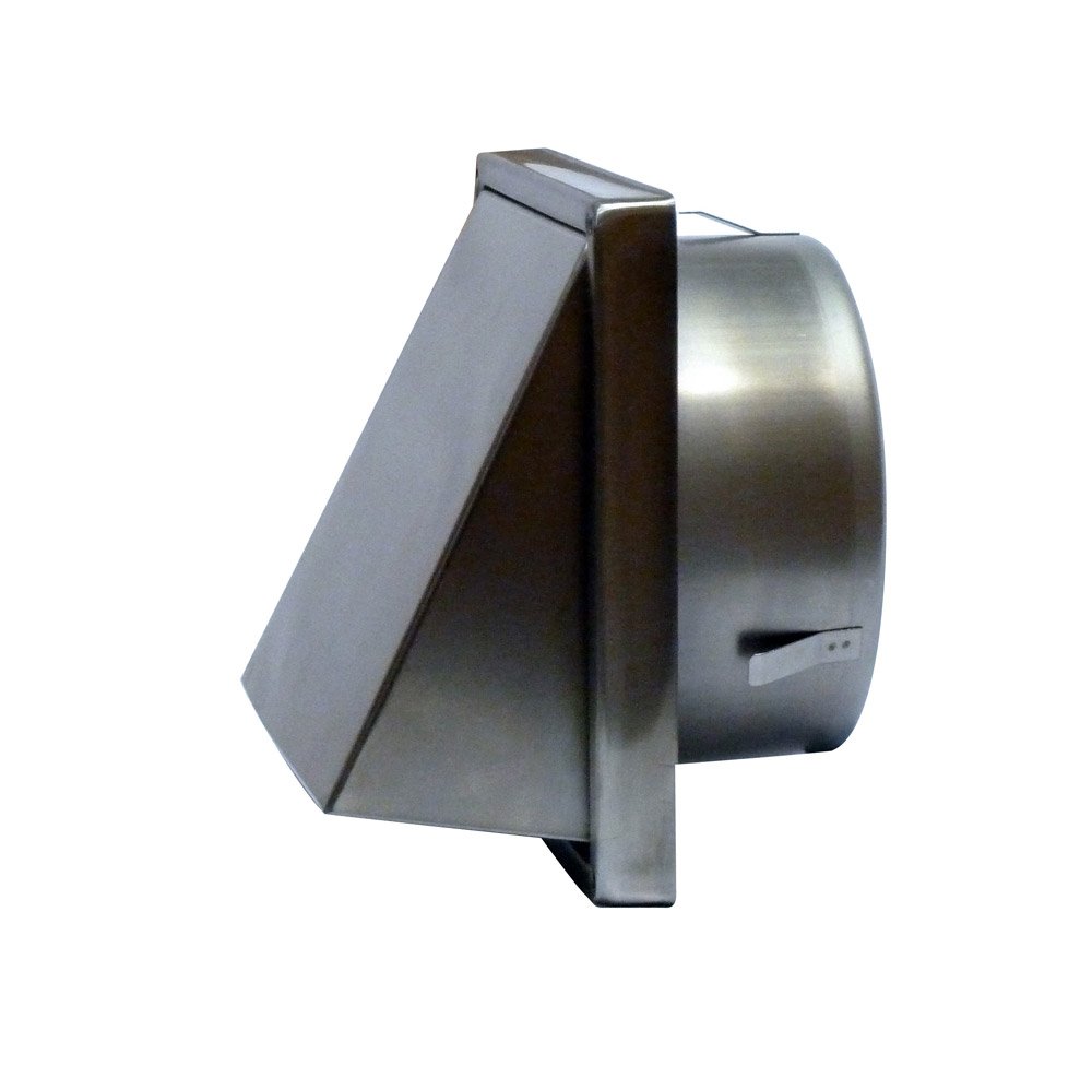 Airflow 150mm Stainless Steel Square Wall Vent Outlet with Gravity Flap - Image 2