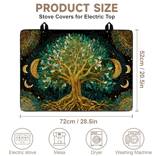 Image of Stove Guard Mat for Electric Stoves -Heat-Resistant Protector, Non-Slip Kitchen Counter Mat Stylish Kitchen Decor (Tree)