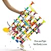150Pcs Marble Run Maze Game Construction Building Toy, Marble Race Set with 30pcs Glow STEAM Building Toys Gift for Boys and Girls (Marble run-150)