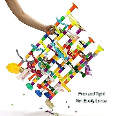 150Pcs Marble Run Maze Game Construction Building Toy, Marble Race Set with 30pcs Glow STEAM Building Toys Gift for Boys and Girls (Marble run-150)
