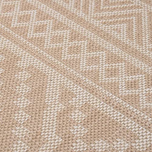 Tapis d'extérieur marron 200x280 cm à rayures en polypropylène - 7