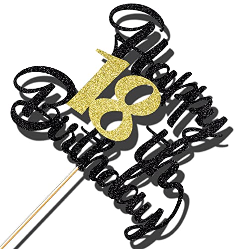 Image of 18th Birthday Cake Topper - Happy Birthday Decoration for 18th Party - Gift Plugin (18)