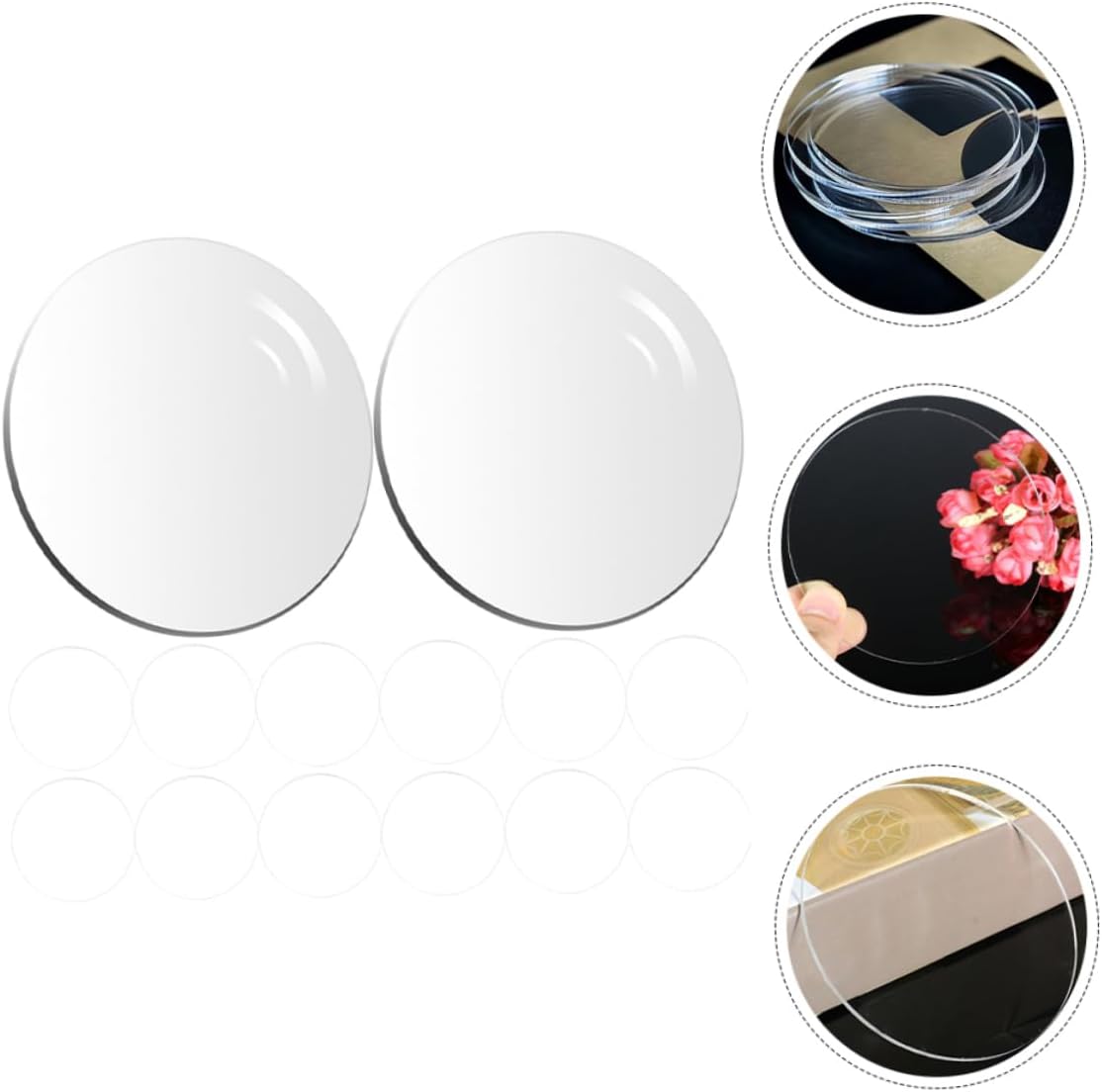 Hemobllo 150pcs Clear Round Acrylic Discs Transparent Cake Drums for Baking Dessert Display and Craft Projects Thickness No