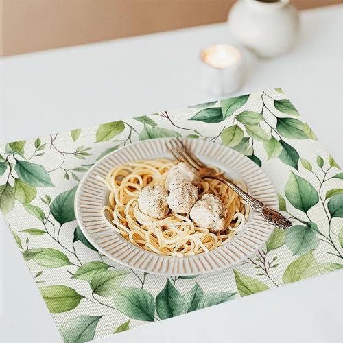 Set de table lavable et antidérapant en coton lin lot de 6
