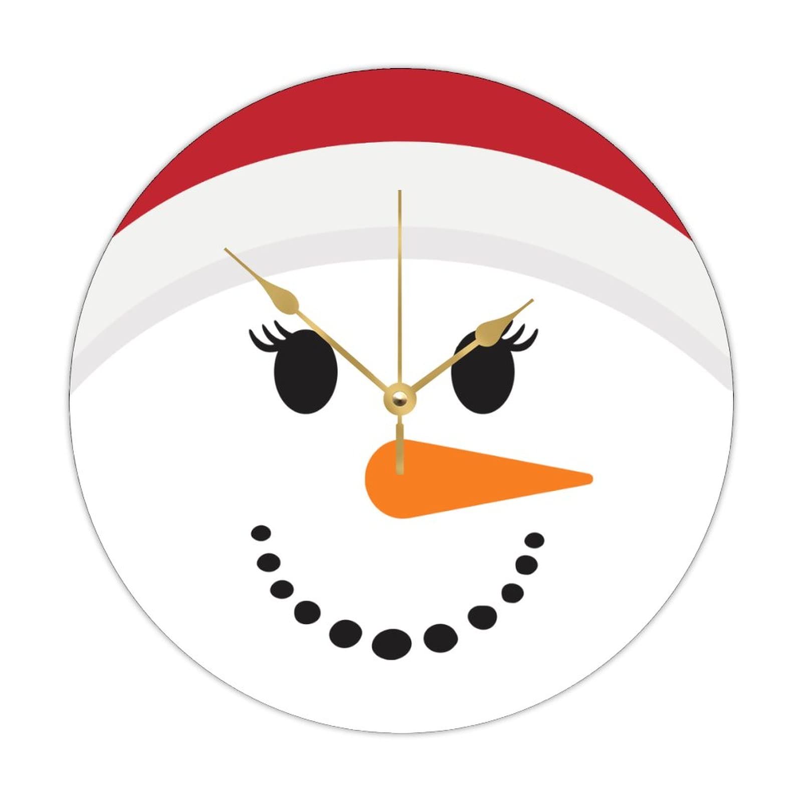 Horloge de Noël en bois pour cuisine et salon grand format silencieux