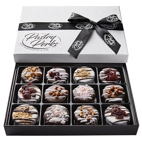 Product Image of the Pastry Perks Cookies Gift Basket 12 Gourmet Chocolate Covered | Christmas Gifts for Women & Men, Mom, Dad, Grandma | Thanksgiving Food Delivery