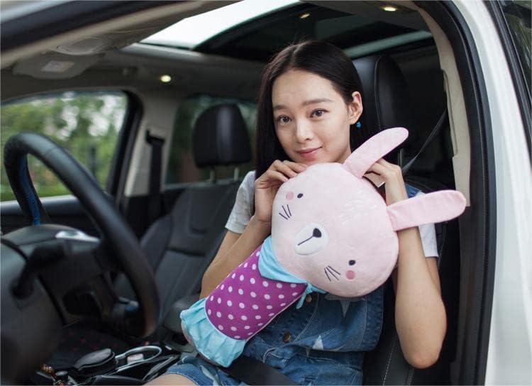 Image of Kids Seat Belt Pillow Cartoon Car Travel Pillow Neck Support Car Pillow Seat Belt Shoulder Cover Pillow Headrest Shoulder Pillow Soft Auto Seat Belt Cushion Back Cushion Car Trim