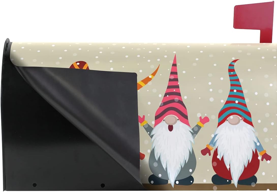 senya Home Garden Christmas Cute Gnomes Magnetic Mailbox Cover Standard