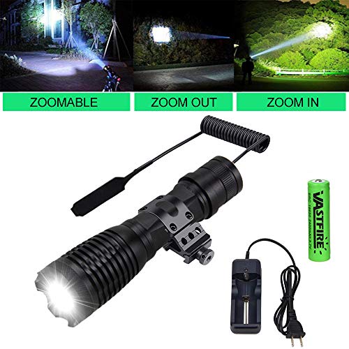 VASTFIRE Zoomable AR Flashlight with Mount AR15 Light with Pressure Switch