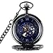Produktbild Sky God Taschenuhren, Klassische Skulptur Quarz Taschenuhr, 12 Loch Auto Rad Blau Flip Mechanische Taschenuhr für Männer Frauen