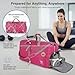 Bago Large Foldable Duffel Bags for Traveling Women & Men - 80L Packable Duffle Bag for Travel with Shoe Compartment - Water Repellant, Heavy Duty, Lightweight Folding & Collapsible (Pink)