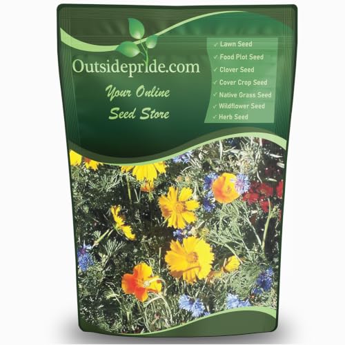 Outsidepride Low Growing Wildflower Seeds - 1/4 lb Dwarf, & Short, Diverse Perennial & Annual Wild Flower Seed Mix with Long Bloom Season for Colorful Display that Thrives on All States