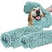 Turquoize 2 Pack Microfiber Pet Bath Towels Chenille for Cleaning Dogs & Cats - Large 32" x 16" Plus 24" x 14"- Hypoallergenic Grooming Absorbent Animal Dry Towel Blue