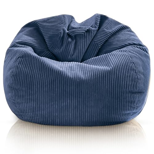Aiire Puff Salon Pana Moderno - Puf Gigante con Relleno Incluido para Decoracion Habitacion Juvenil - Puffs Infantiles XXL - Bean Bag Chair Infantil XXL o Cojin de Suelo Grande Azul