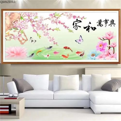 Diamond painting 5D rose 90x210cm : kit complet broderie diamant pour décoration murale adulte