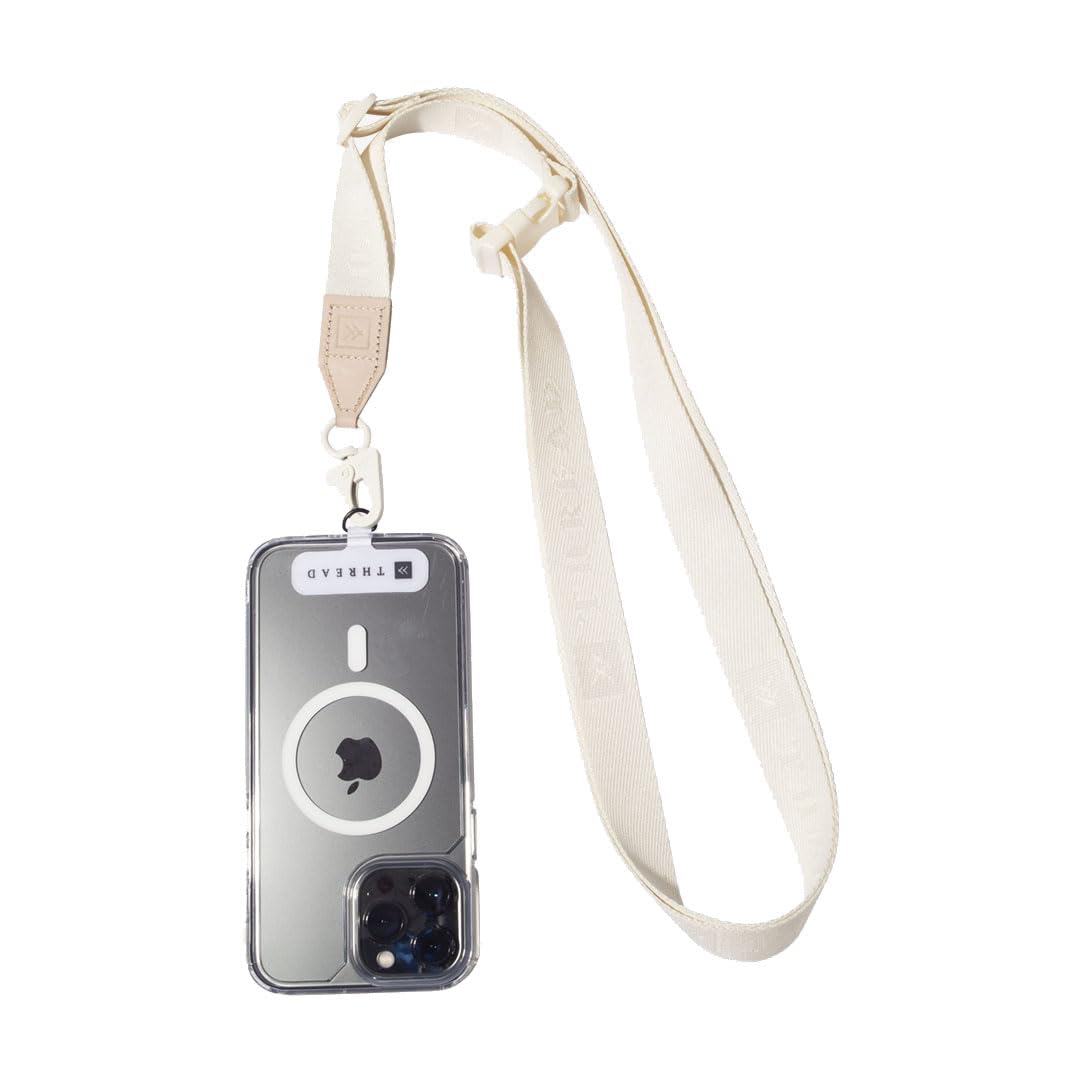 Thread WalletsThread Wallets Phone Sling - Crossbody Phone Holder with Adjustable Lanyard, Anti-Theft Phone Strap, Cross Body Phone Lanyard (Off White)