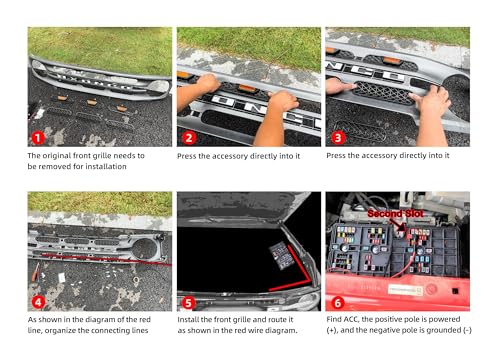 Image of Grill Inserts with Amber Light for 2021-2026 Bronco Big Bend Outer Banks | Waterproof, Easy Installation