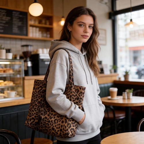 Bolso hombro grande para mujer estilo cebra informal miniatura 3