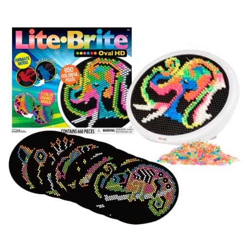 Lite Brite Oval High Definition - Light Up Toy – 650 Mini Pegs, 8 HD Design Templates, Great Gift for Girls and Boys Ages 6+