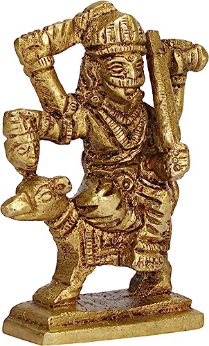 Image of Handmade Antique Brass Hindu diety bhairav Baba Idol