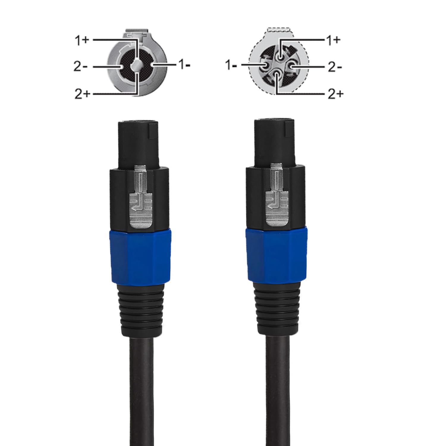 Cavi professionali da SpeakON a SpeakON da 7,6 m, calibro 12, cavi di collegamento per amplificatori DJ/PA, 7,6 m