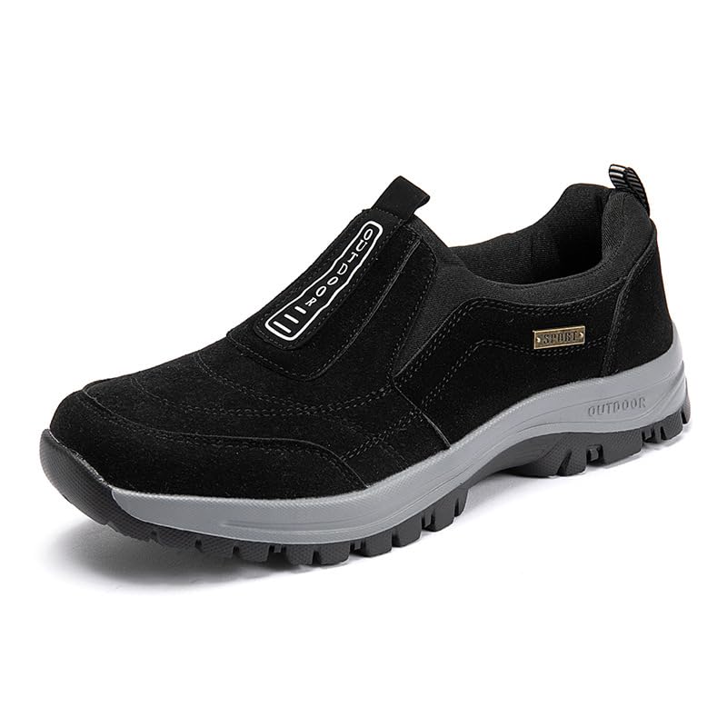 Men's Hands Free Slip in Loafers Walking Shoes for Men Slip on Casual Shoe Comfortable Breathable Hiking Working All-Terrain Ankle Boots Trekking