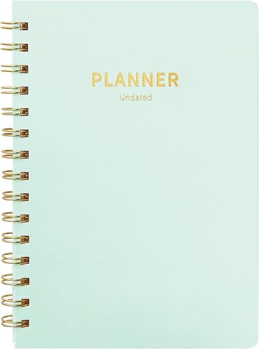 TSFPapier Agenda académica semanal y mensual sin fecha para 2022, 2023, 2024 y 2025, agenda académica en espiral de 6.1 x 8.2 pulgadas con pestañas,