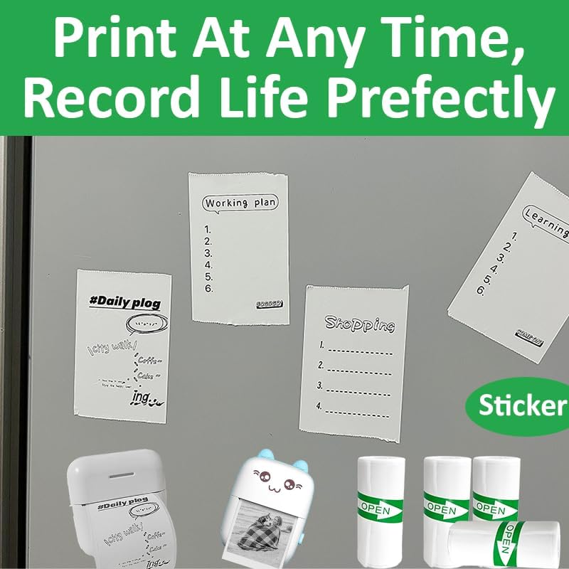 25PCS Mini Printer Paper, Mini Thermal Printer Paper, Thermal Sticker Paper, Mini Thermal Printer Sticker Paper, Ldeal for Photos, Journals, Notes, To-do Lists, 5.7 x 2.5cm, 0.1 - Image 6