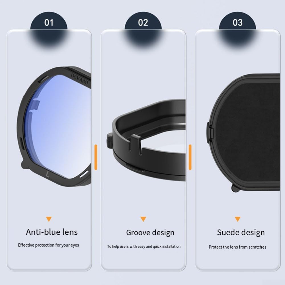 Verres de prescription compatibles PS VR2 avec coque magnétique et fonction anti-lumière bleue pour un confort de jeu