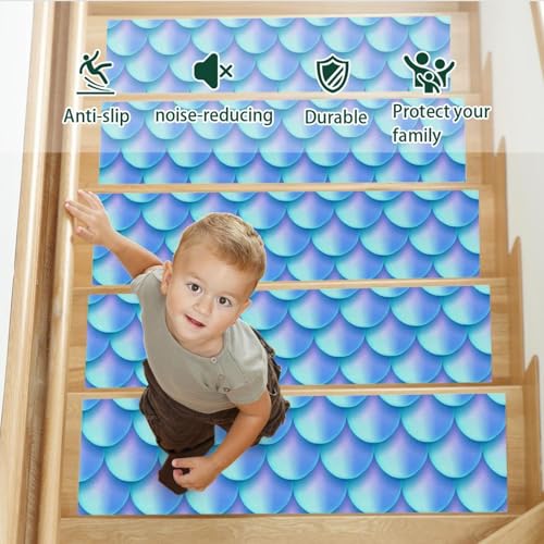Alfombrillas de escalera con diseño marino para proteger los pasos de niños y ancianos 5