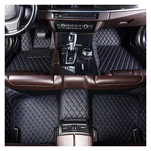 Tapis de sol voiture pour Chevy Celta 2010-2012 en cuir noir et bleu